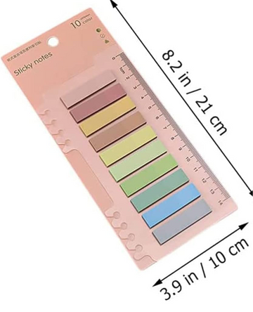 Sticky notes 10 colors + flexible ruler