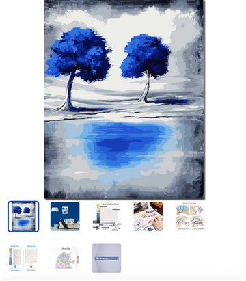 Fuumuui painting by numbers blue tree