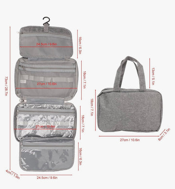 Grey  travel toiletry bag