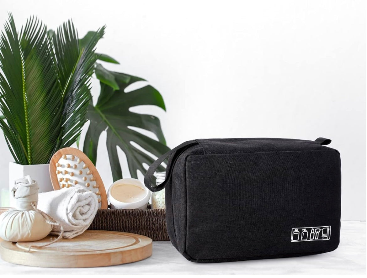 Black travel toiletry bag