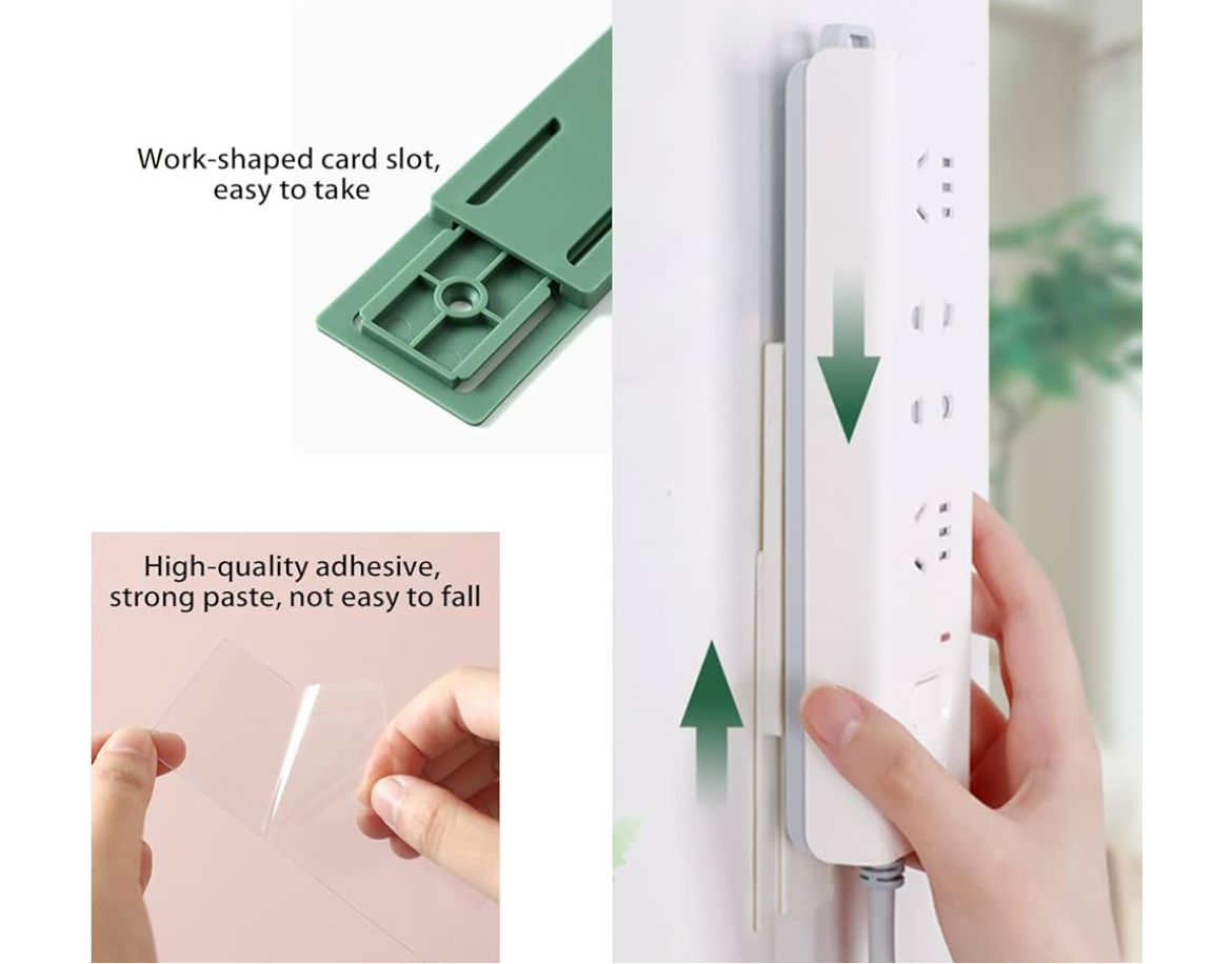 Pack of 8 self-adhesive punch-free base holder