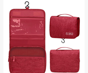 Red travel toiletry bag
