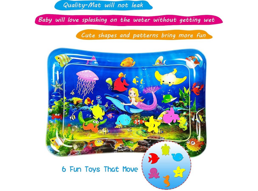 Tummy time baby water play mat