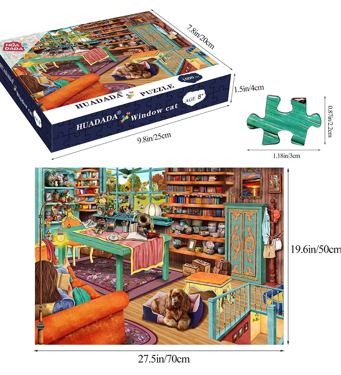 Huadada window cat 1000pc puzzle