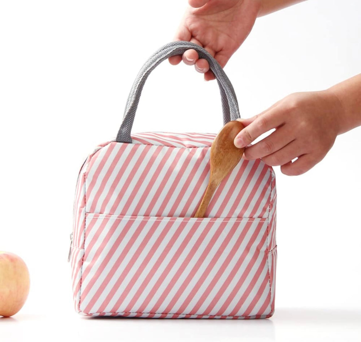 ladies insulated tote lunch bag pink