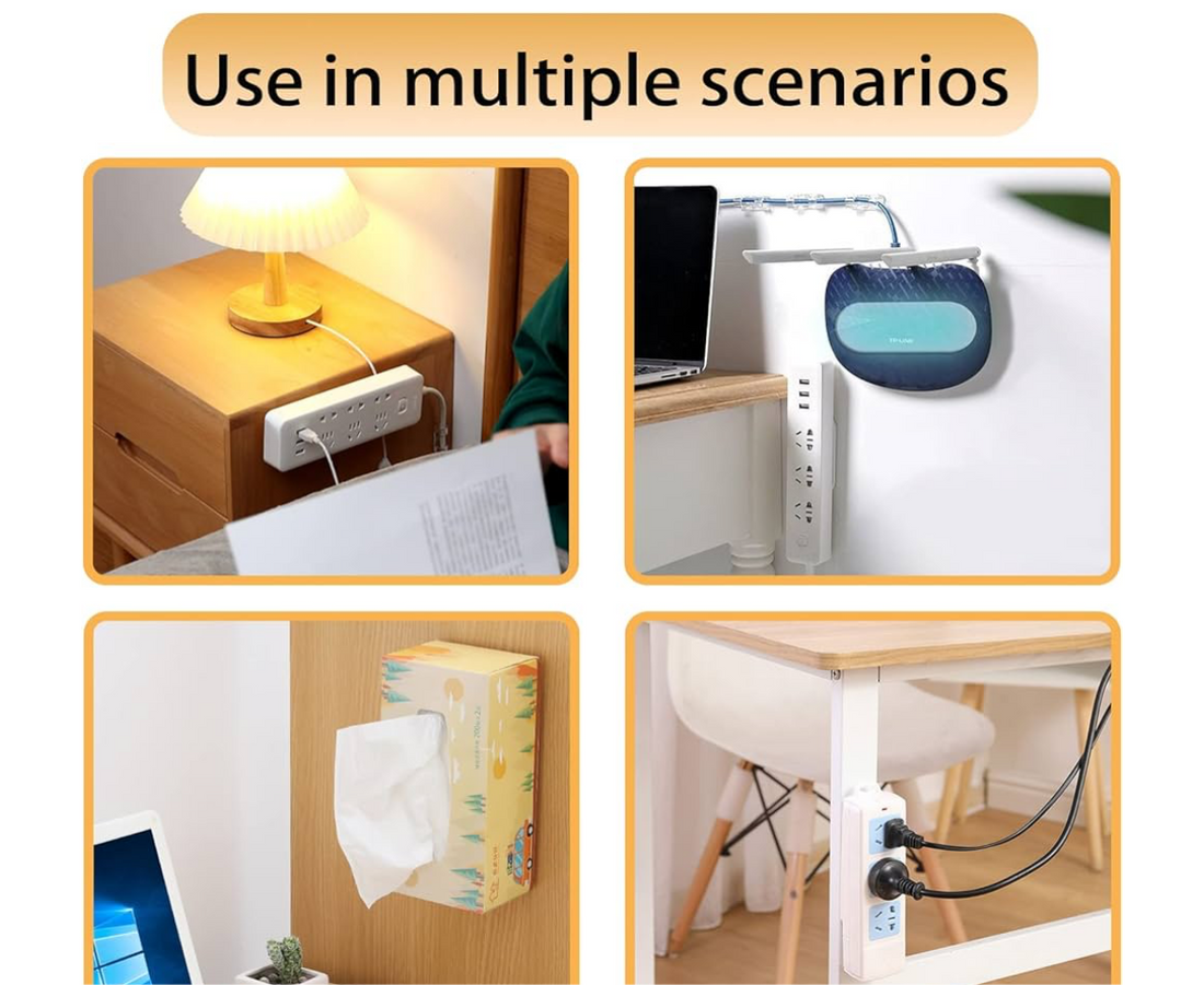 Pack of 8 self-adhesive punch-free base holder