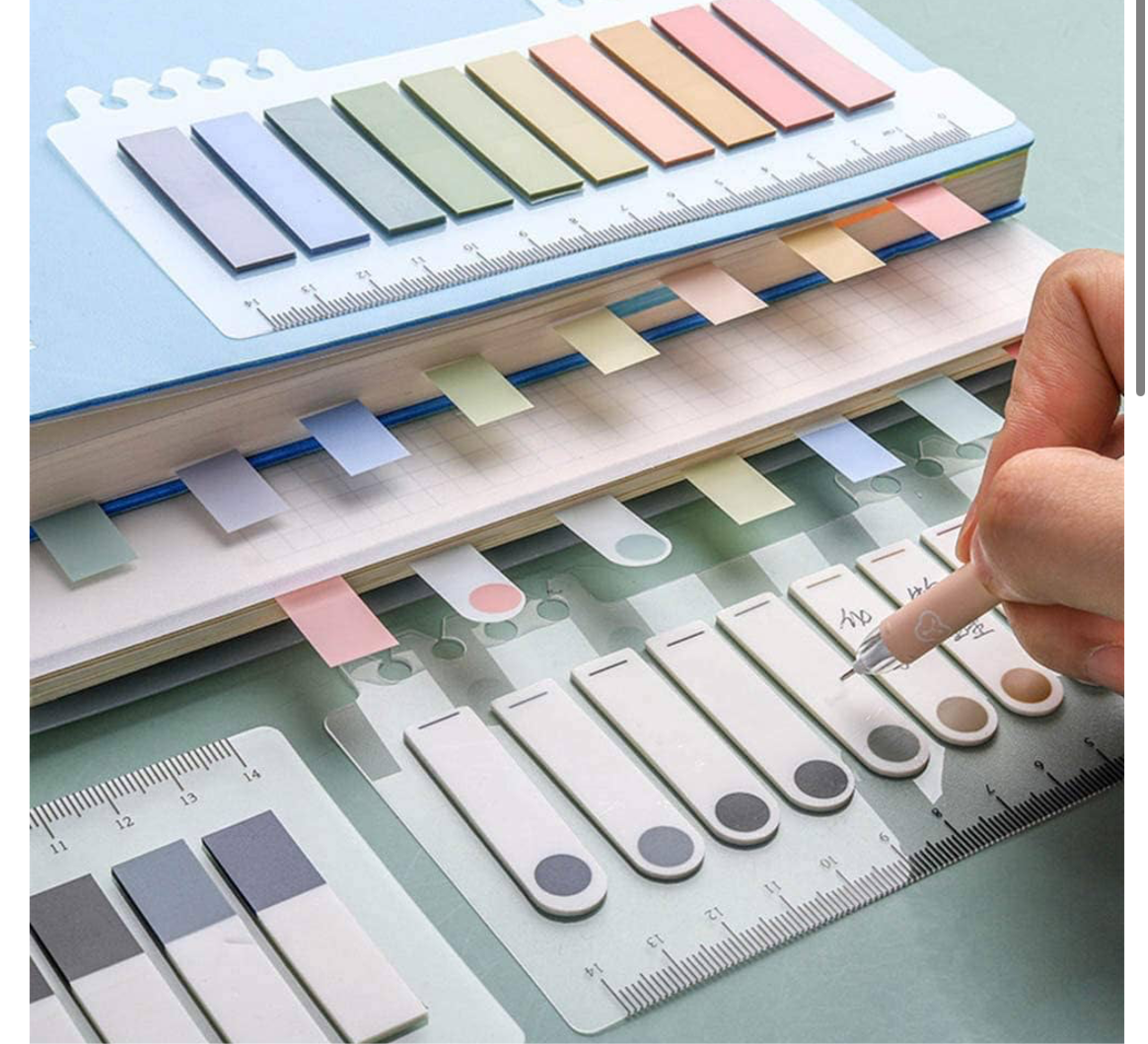 Sticky notes 10 colors + flexible ruler