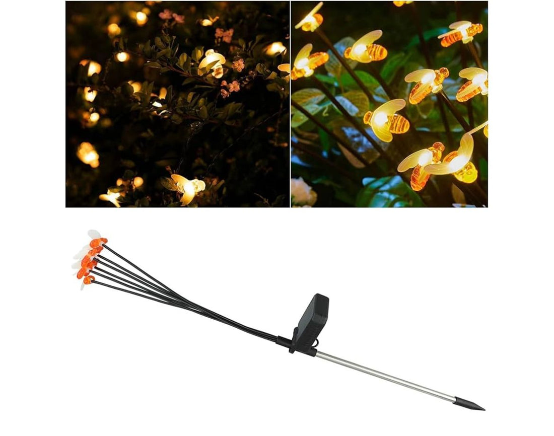 Outdoor solar waterproof led lamp bee design