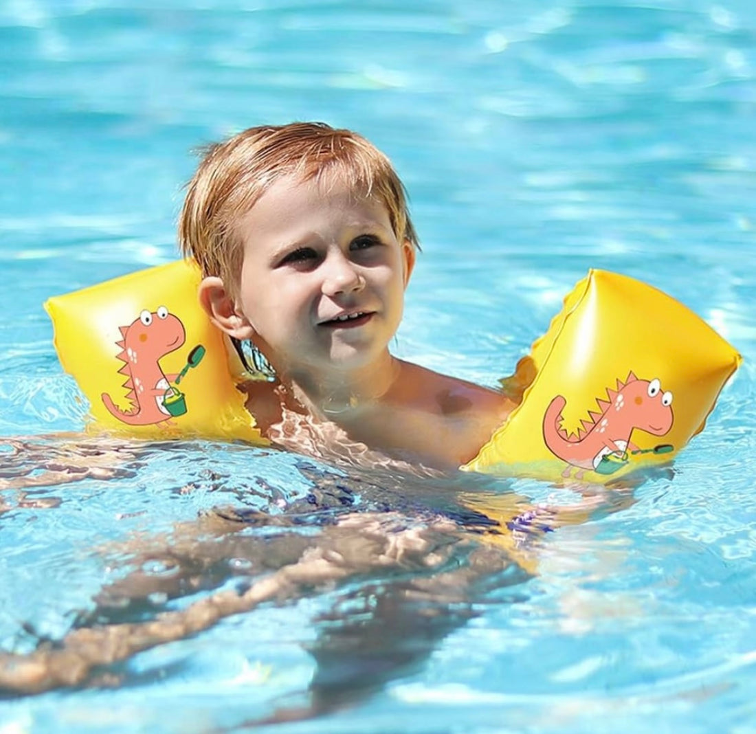 Inflatable yellow  swim arm bands