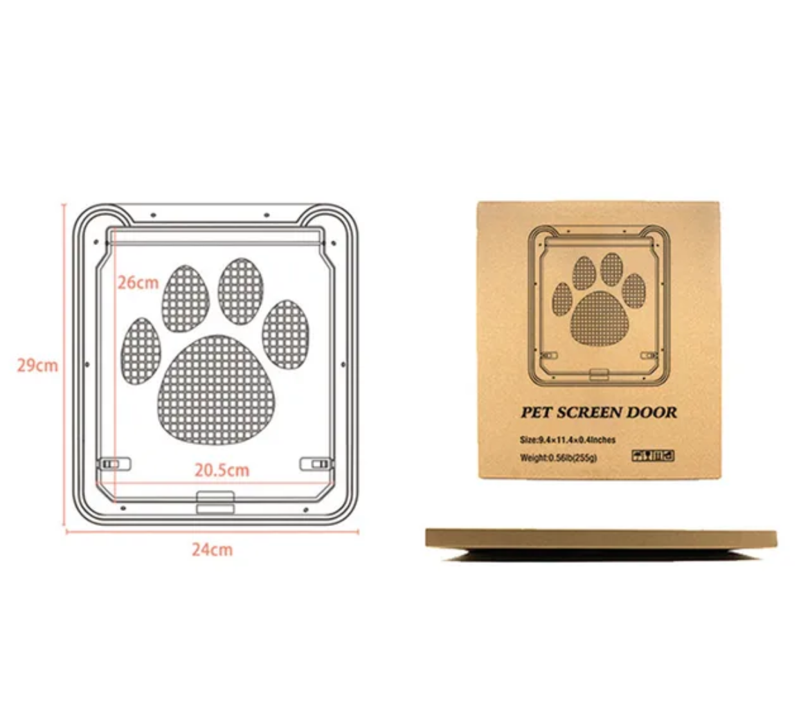 Cat screen door
