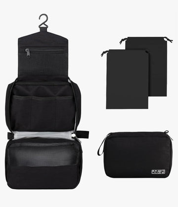Black travel toiletry bag