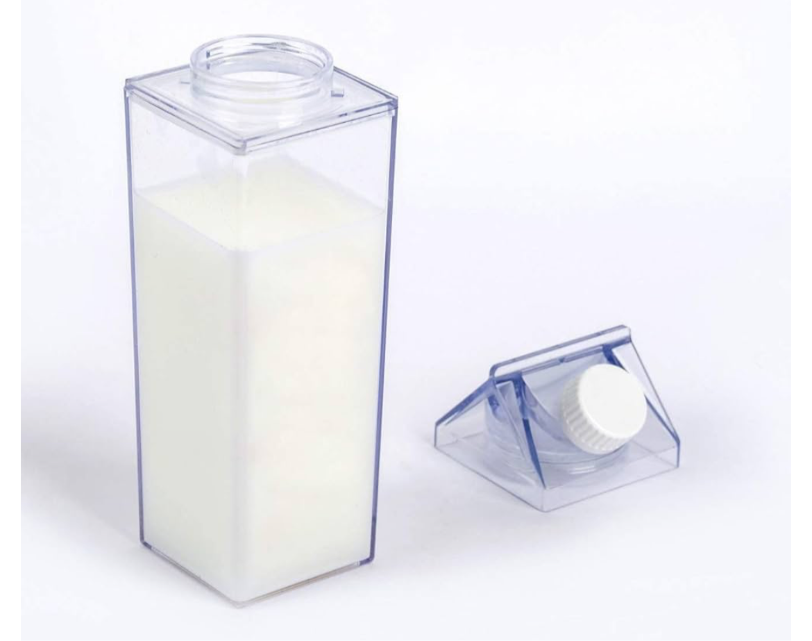 Milk and water plexi glass container