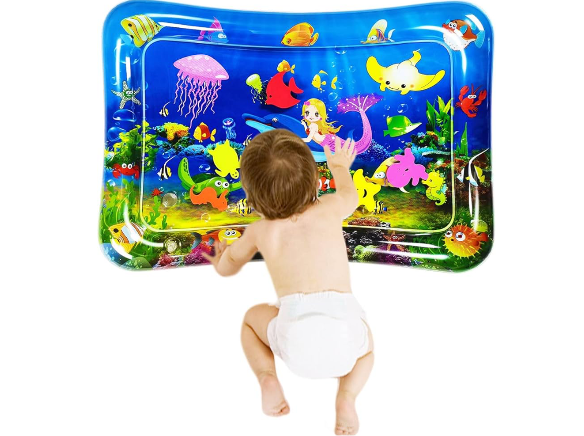 Tummy time baby water play mat