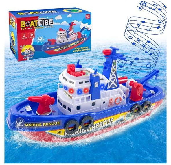 Boat pumping water
